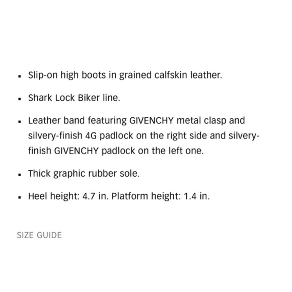 Ladies AUTHENTIC Givenchy Black Shark Lock Biker boots in grained leather - Picture 16 of 16